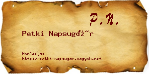 Petki Napsugár névjegykártya